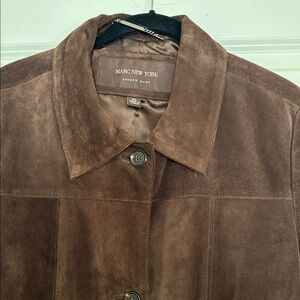 Vintage Y2K Marc New York Chocolate Brown  Suede Jacket, Size XL